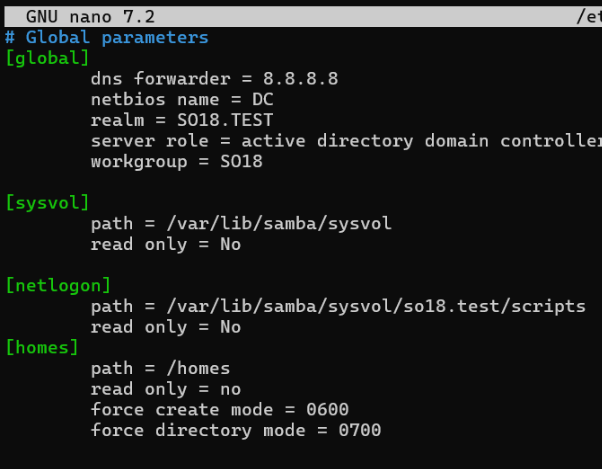 Configuració del arxiu smb.conf tingui la carpeta compartida.